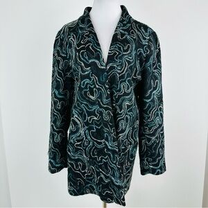 J. Jill Abstract Swirl Yarn Wool Bland Jacket Size XL Petite